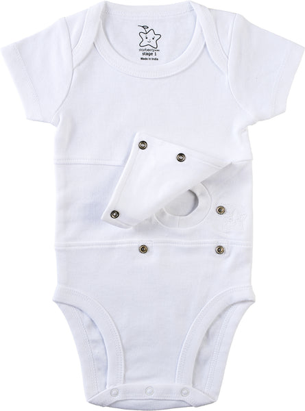 All White Feeding Tube Onesie (three pack)  Buy More and Save