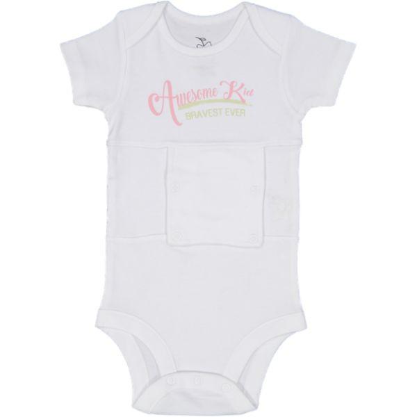 Awesome Kid Pink/Green Feeding Tube Onesie