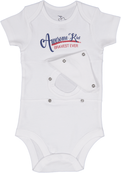 Awesome Kid Blue/Red Feeding Tube Onesie