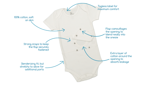 Awesome Kid Pink/Green Feeding Tube Onesie