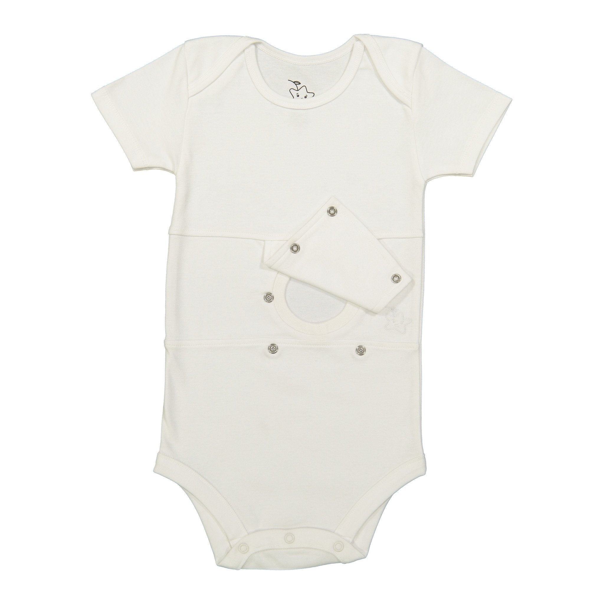 All White Feeding Tube Onesie