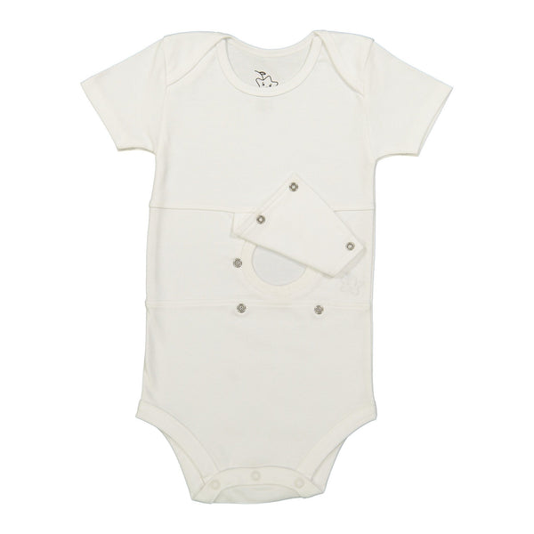 All White Feeding Tube Onesie